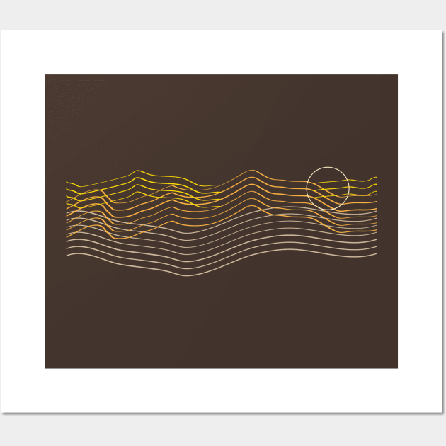 Mountain Wave Sunset Wall Art by Vanphirst